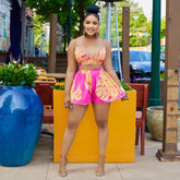 Digital Printed Shirt Shorts Three Piece Set